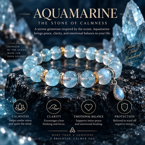 Aquamarine Tidal Halo Bracelet